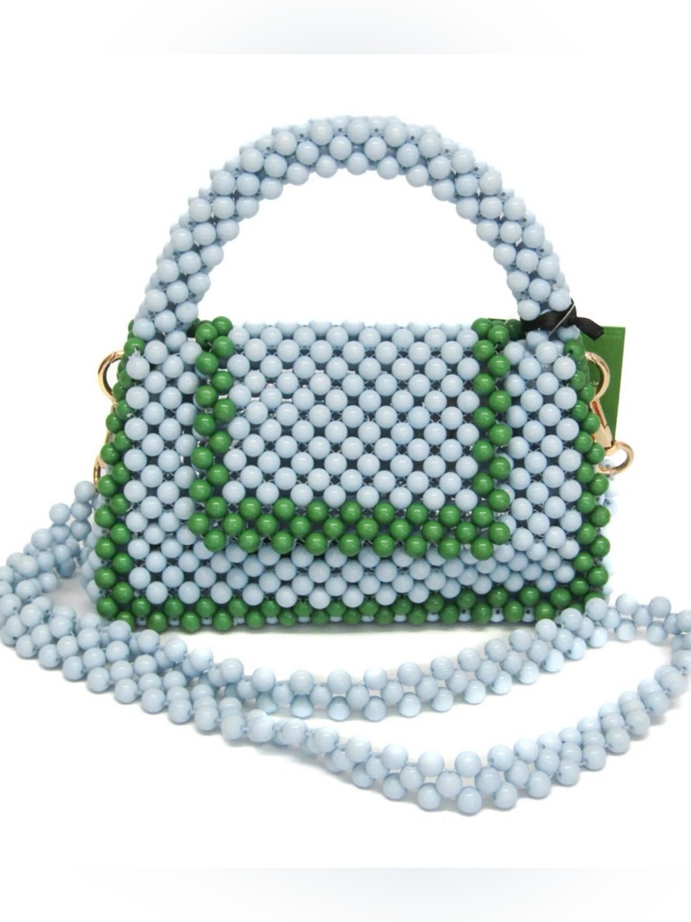 Kate Spade x Target NWT Beaded Crossbody Purse Baby Blue & Green Marbled Handbag